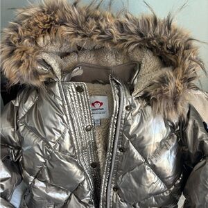 Appaman Soft GOLD Puffer Jacket with Fur Trim- big girl 12 size